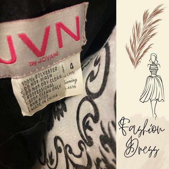 Black Plunging Flare Cocktail Dress - Size 4 - Picture 6 of 6